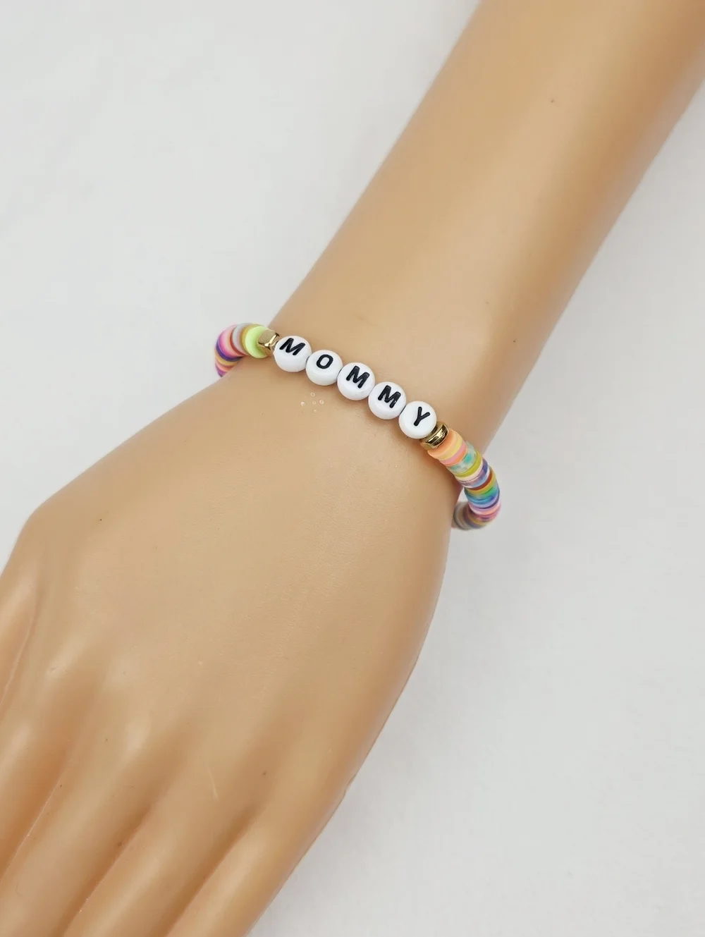 Handmade Clay Bead Multi Color Mommy  Bracelet